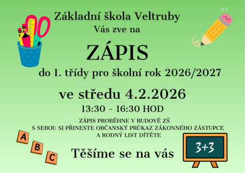 Zápis pro školní rok 2026/2027